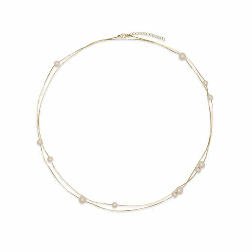Petite cotton pearl necklace by Anq